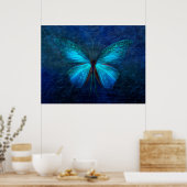 Mistic Blue Butterfly Poster (Küche)