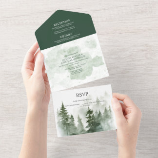 Mistic Forest Wedding All In One Einladung
