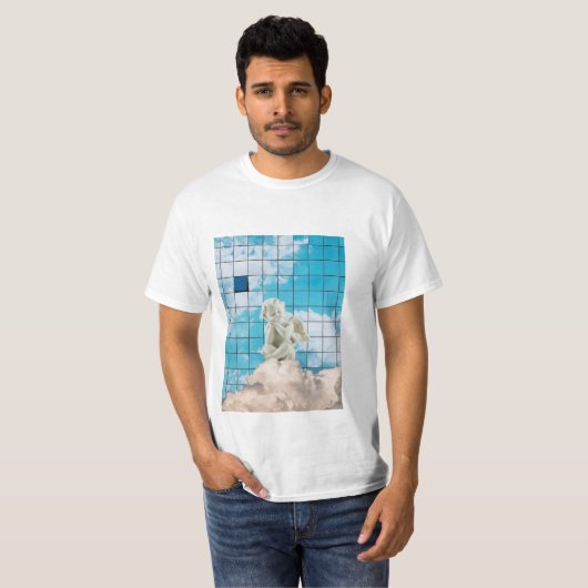 Místico Branco Simbólico Céu Anjo Design Emocional T-Shirt (Vorne ganz)