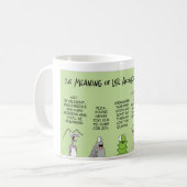 Mistkäfer erwägt die Bedeutung des Lebens Kaffeetasse (Vorderseite Links)