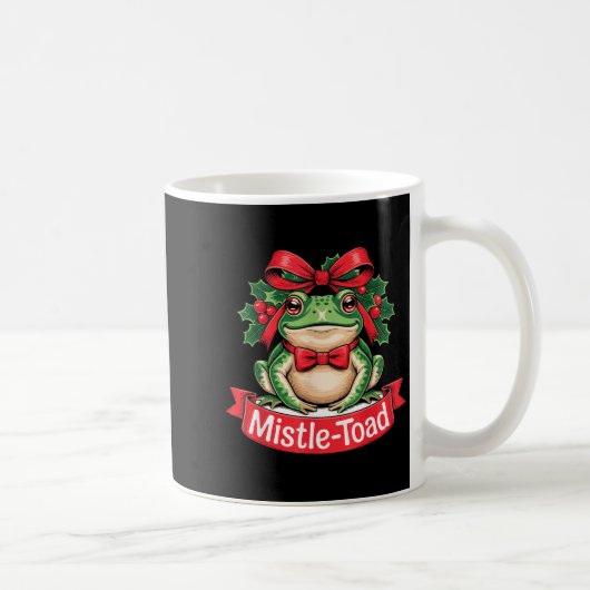 Mistle-toad Funny Christmas Toad Pun  Kaffeetasse (Rechts)