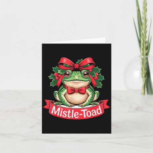 Mistle-toad Funny Christmas Toad Pun Karte (Vorderseite)