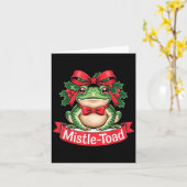Mistle-toad Funny Christmas Toad Pun Karte (Gelbe Blume)