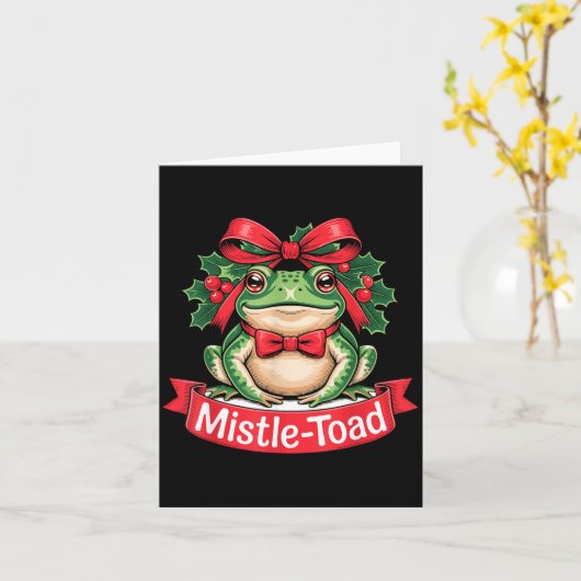 Mistle-toad Funny Christmas Toad Pun  Karte (Gelbe Blume)