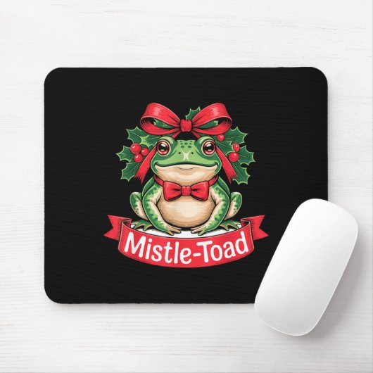 Mistle-toad Funny Christmas Toad Pun  Mousepad (Mit Mouse)