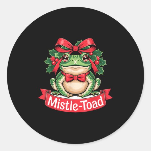 Mistle-toad Funny Christmas Toad Pun  Runder Aufkleber (Vorderseite)