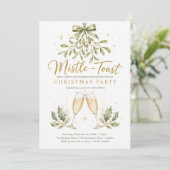 Mistle‑Toast Weihnachtsfeier Einladung (Stehend Vorderseite)