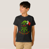 Mistlestoned Weed Leaf Funny Stoner Christmas T-Shirt (Vorne ganz)