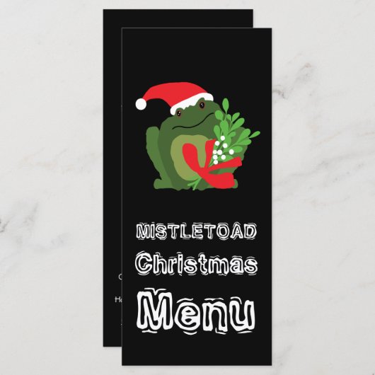 Mistle'toad Christmas Menu Menükarte (Vorne/Hinten)