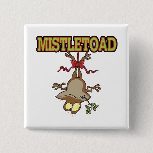 Mistletoad Mistletoe Toad Cartoon Button (Vorderseite)