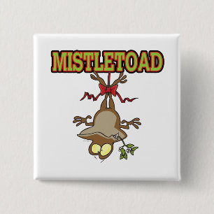 Mistletoad Mistletoe Toad Cartoon Button