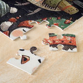 MistletoChristmas niedliche Pinguin Carolers Puzzle (Seite)