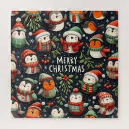 MistletoChristmas Pinguin Carolers mit Trompeten Puzzle