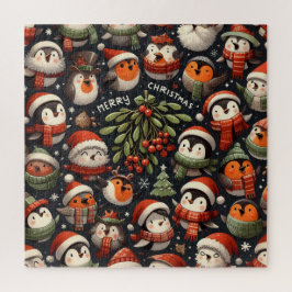 MistletoChristmas Pinguin Carolers und Robins Puzzle