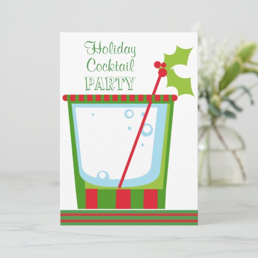 Mistletococktail-Party Einladung (Stehend Vorderseite)