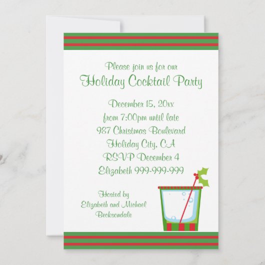 Mistletococktail-Party Einladung (Rückseite)