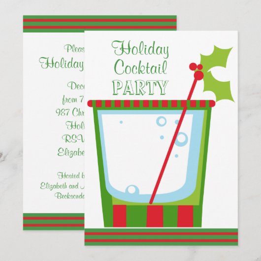 Mistletococktail-Party Einladung (Vorne/Hinten)