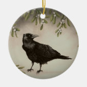 Mistletoe and Crow Ceramic Ornament (Vorne)