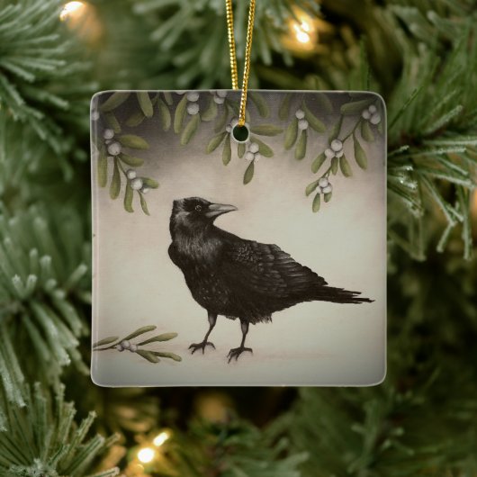 Mistletoe and Crow Keramikornament (Baum)