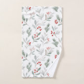 Mistletoe and Holly Berries Pattern Badhandtuch Set (Handtuch)