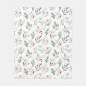 Mistletoe and Holly Berries Pattern Fleecedecke (Vorderseite)
