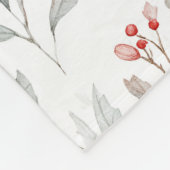 Mistletoe and Holly Berries Pattern Fleecedecke (Ecke)