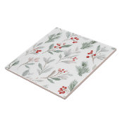 Mistletoe and Holly Berries Pattern Fliese (Seite)