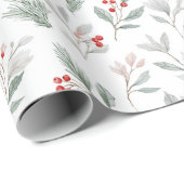 Mistletoe and Holly Berries Pattern Geschenkpapier (Rolleneckpunkt)