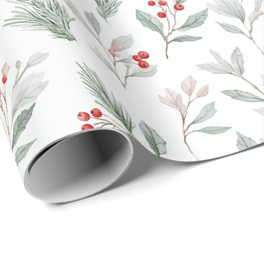 Mistletoe and Holly Berries Pattern Geschenkpapier (Rolleneckpunkt)
