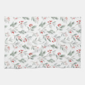 Mistletoe and Holly Berries Pattern Geschirrtuch (Horizontal)