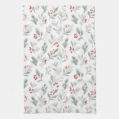 Mistletoe and Holly Berries Pattern Geschirrtuch (Vertikal)
