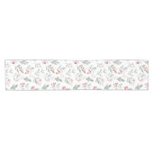 Mistletoe and Holly Berries Pattern Kurzer Tischläufer (Horizontal)