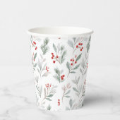 Mistletoe and Holly Berries Pattern Pappbecher (Rechts)