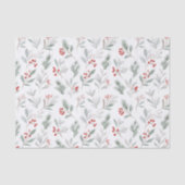Mistletoe and Holly Berries Pattern Seidenpapier (Vorderseite)