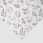 Mistletoe and Holly Berries Pattern Seidenpapier (Ausschnitt)