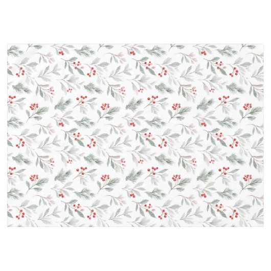 Mistletoe and Holly Berries Pattern Tischdecke (Vorderseite (Horizontal))