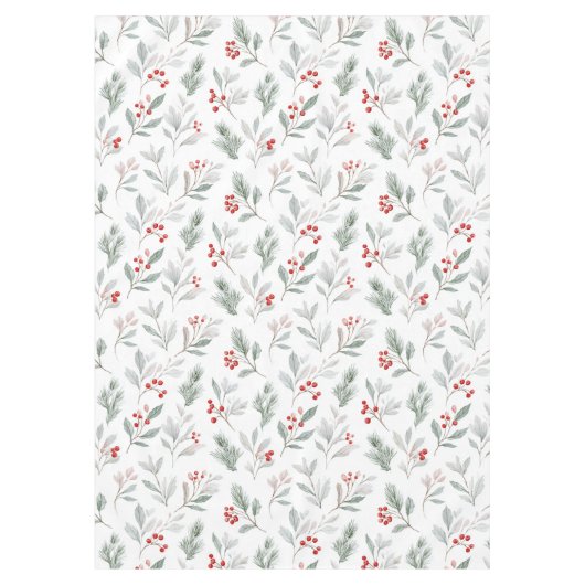 Mistletoe and Holly Berries Pattern Tischdecke (Vorderseite)