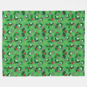 Mistletoe and Holly Winter Holiday Fleecedecke (Vorderseite (Horizontal))