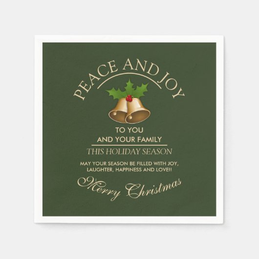 Mistletoe Bells Christmas Serviette (Vorderseite)