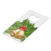 Mistletoe Bells Geldbeutel Flaschenöffner (Vorderseite Schrägansicht)