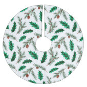 Mistletoe Blätter Kiefernzweige Polyester Weihnachtsbaumdecke (Vorderseite)