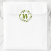 Mistletoe Bough Wreath Monogram-Geschenkaufkleber Runder Aufkleber (Tasche)