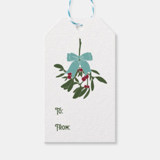 Mistletoe Bouquet in Rot und Grün Geschenkanhänger