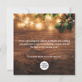 Mistletoe Branch Wood Christmas Corporate Gruß Karte (Rückseite)