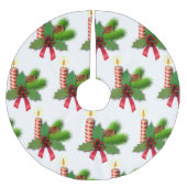 Mistletoe & Candles Polyester Weihnachtsbaumdecke (Vorderseite)