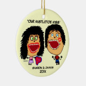 Mistletoe Cartoon Keramikornament (Rechts)