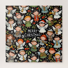 Mistletoe Christmas Angelic Carolers mit Trompeten Puzzle