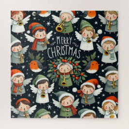 Mistletoe Christmas Angelic Carolers Puzzle