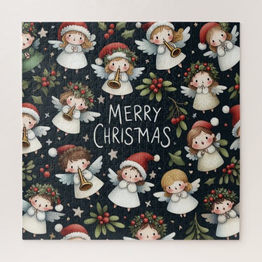 Mistletoe Christmas Angelic Carolers Puzzle (Vertikal)