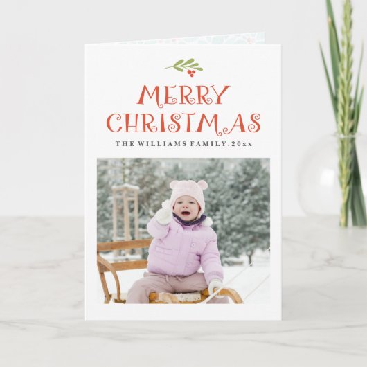 Mistletoe Christmas Foto Cards Feiertagskarte (Vorderseite)